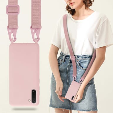 Deksel Samsung Galaxy NOTE 10 med Halskjede (rosa)