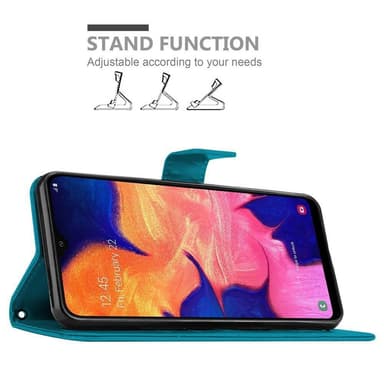 Samsung Galaxy A10 / M10 lommebokdeksel Blomster (blå)