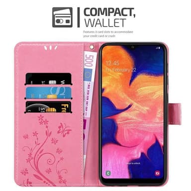 Samsung Galaxy A10 / M10 lommebokdeksel Blomster (rosa)