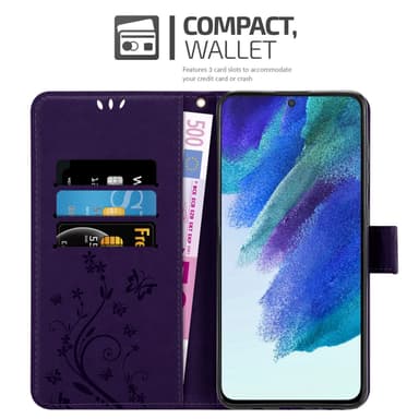 Samsung Galaxy S22 PLUS lommebokdeksel Blomster (lilla)