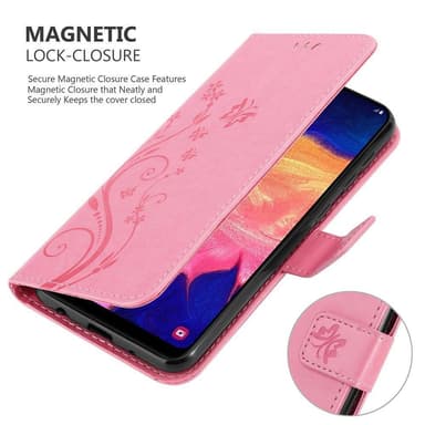 Samsung Galaxy A10 / M10 lommebokdeksel Blomster (rosa)