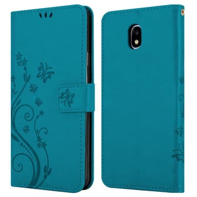 Samsung Galaxy J5 2017 lommebokdeksel Blomster (blå)