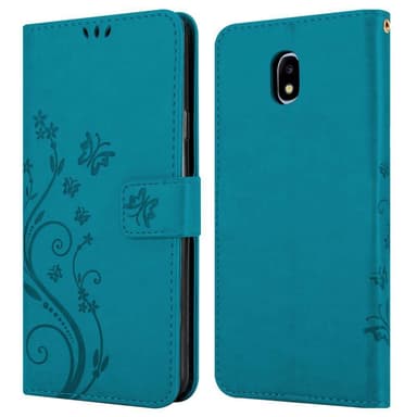 Samsung Galaxy J5 2017 lommebokdeksel Blomster (blå)