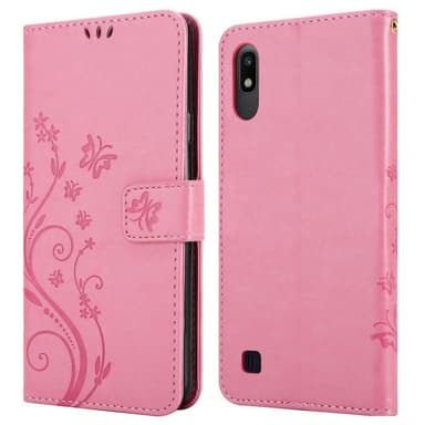 Samsung Galaxy A10 / M10 lommebokdeksel Blomster (rosa)