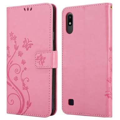 Samsung Galaxy A10 / M10 lommebokdeksel Blomster (rosa)