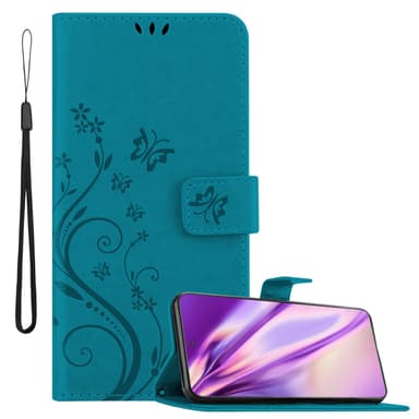 Motorola EDGE 20 lommebokdeksel Blomster (blå)