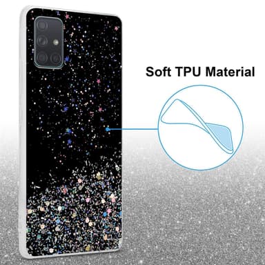 Samsung Galaxy A71 4G Silikondeksel Glitter (svart)