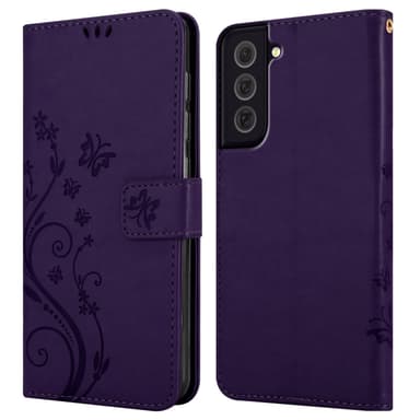Samsung Galaxy S22 PLUS lommebokdeksel Blomster (lilla)