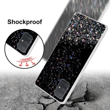 Samsung Galaxy A71 4G Silikondeksel Glitter (svart)