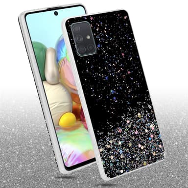 Samsung Galaxy A71 4G Silikondeksel Glitter (svart)