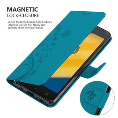 Motorola MOTO C PLUS lommebokdeksel Blomster (blå)
