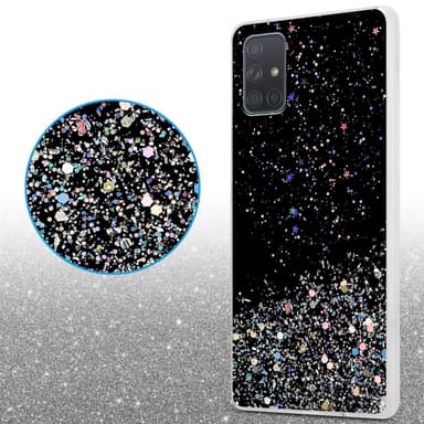 Samsung Galaxy A71 4G Silikondeksel Glitter (svart)