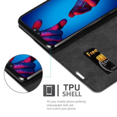 Huawei P20 lommebokdeksel case (grå)