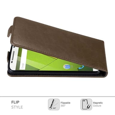 Motorola MOTO X PLAY deksel flip cover (brun)