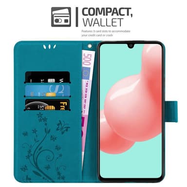 Samsung Galaxy A41 lommebokdeksel Blomster (blå)