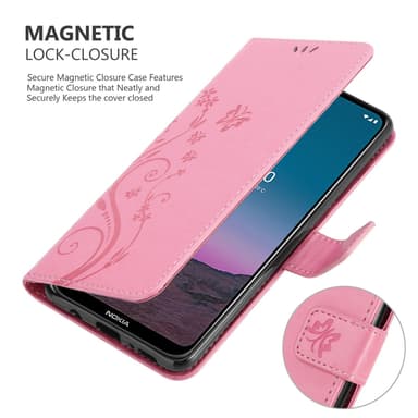 Nokia 5.4 lommebokdeksel Blomster (rosa)