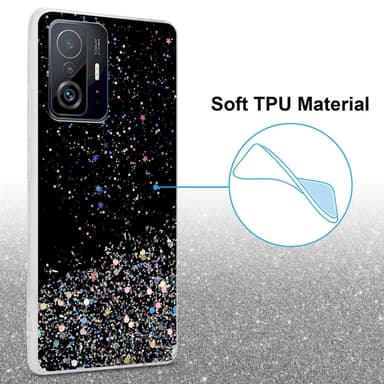 Xiaomi 11T / 11T PRO Silikondeksel Glitter (Svart)