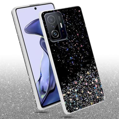 Xiaomi 11T / 11T PRO Silikondeksel Glitter (Svart)
