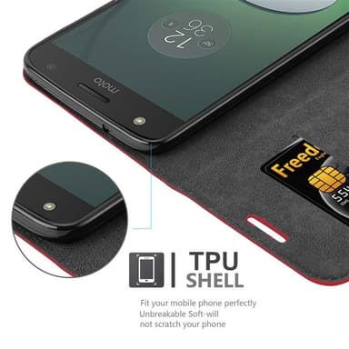 Motorola MOTO Z PLAY lommebokdeksel case (rød)
