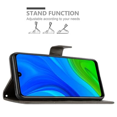 Huawei P SMART 2020 lommebokdeksel Blomster (grå)