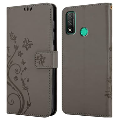 Huawei P SMART 2020 lommebokdeksel Blomster (grå)