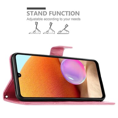 Samsung Galaxy A32 4G lommebokdeksel Blomster (rosa)