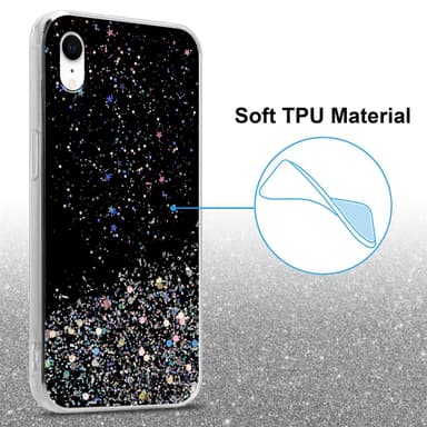 iPhone XR Silikondeksel Glitter (svart)