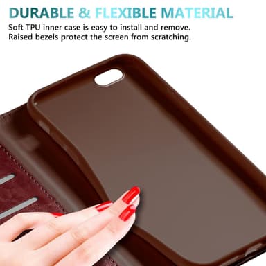 iPhone 6 / 6S lommebokdeksel etui (rød)