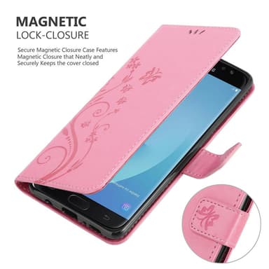 Samsung Galaxy J7 2018 lommebokdeksel Blomster (rosa)