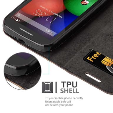 Motorola MOTO E1 lommebokdeksel case (brun)