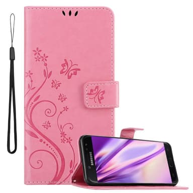 Samsung Galaxy J7 2018 lommebokdeksel Blomster (rosa)