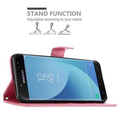 Samsung Galaxy J7 2018 lommebokdeksel Blomster (rosa)