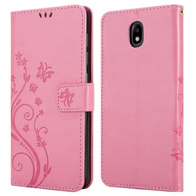 Samsung Galaxy J7 2018 lommebokdeksel Blomster (rosa)