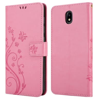 Samsung Galaxy J7 2018 lommebokdeksel Blomster (rosa)