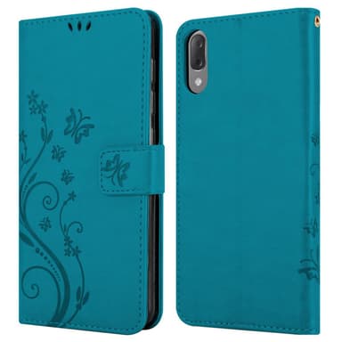 Sony Xperia L3 lommebokdeksel Blomster (blå)