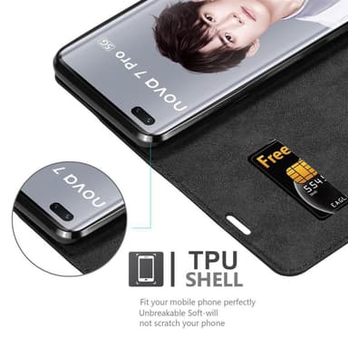 Huawei NOVA 7 PRO 5G lommebokdeksel case (svart)