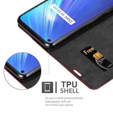 Realme 6 4G / 6s lommebokdeksel case (rød)