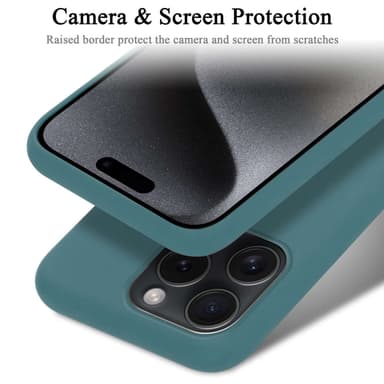 iPhone 15 PRO silikondeksel case (Grønn)