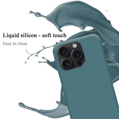 iPhone 15 PRO silikondeksel case (Grønn)