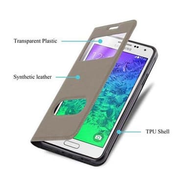 Samsung Galaxy ALPHA lommebokdeksel cover (brun)