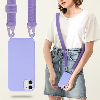 Deksel iPhone 11 med Halskjede (lilla)