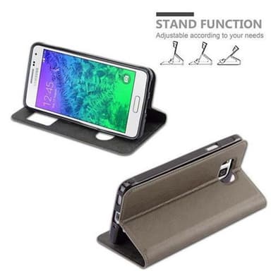 Samsung Galaxy ALPHA lommebokdeksel cover (brun)