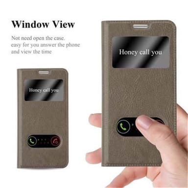 Samsung Galaxy ALPHA lommebokdeksel cover (brun)