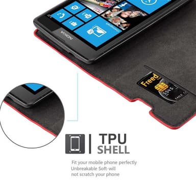 Nokia Lumia 520 / 521 lommebokdeksel case (rød)
