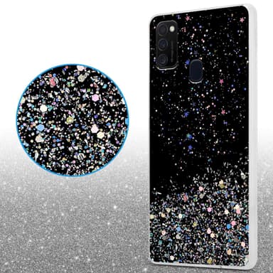 Samsung Galaxy M21 / M30s Silikondeksel Glitter (svart)