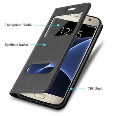 Samsung Galaxy S7 lommebokdeksel cover (svart)