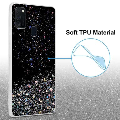 Samsung Galaxy M21 / M30s Silikondeksel Glitter (svart)