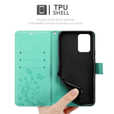 Xiaomi POCO X3 GT lommebokdeksel Blomster (turkis)