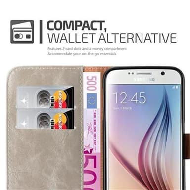 Samsung Galaxy S6 lommebokdeksel etui (brun)