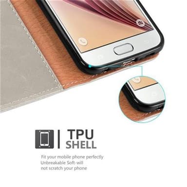 Samsung Galaxy S6 lommebokdeksel etui (brun)